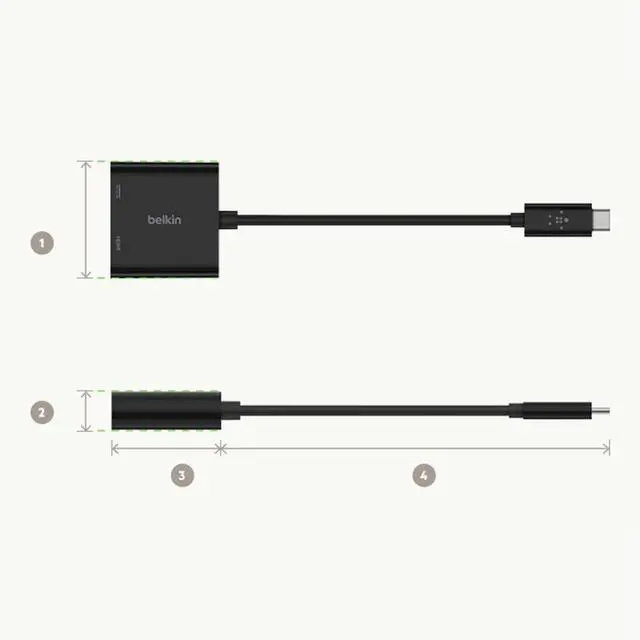 Alt view image 11 of 12 - USB C to HDMI Adapter + USBC Charging Port to Charge While You Display, Supports 4K UHD Video, Passthrough Power up to 60W for Connected Devices, Compatible with MacBook, iPad, Windows