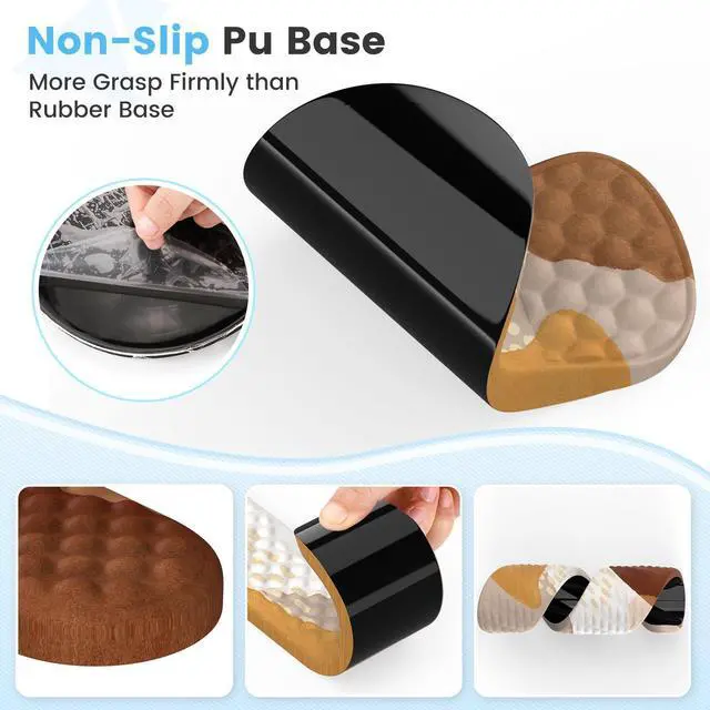 Alt view image 11 of 14 - Ergonomic Mouse Pad with Wrist Support and Keyboard Pad Set, 3 PCS Computer Carpal Tunnel Mouse Pads for Desk with Coaster, Memory Foam Mousepad for Home Office, Brown Boho