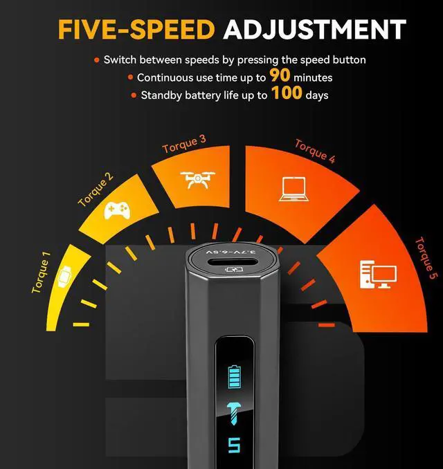 Alt view image 10 of 11 - 156 in 1 Electric Screwdriver, Precision Power Screwdriver Set, 5 Torque Levels140 S2 Steel Magnetic Bits, Gifts for Men, Magnetic Repair Tool Kit for iPhone, PC, Laptop, PS4 PS5, Xbox, Watch