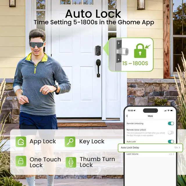 Alt view image 11 of 14 - Deadbolt Lock, Fingerprint Code Keyless Entry Door Lock for Front Door, Auto Lock, App Control, Digital Keypad deadbolt, Smart Door Lock for Home Airbnb Apartment Hotel Garage, Black