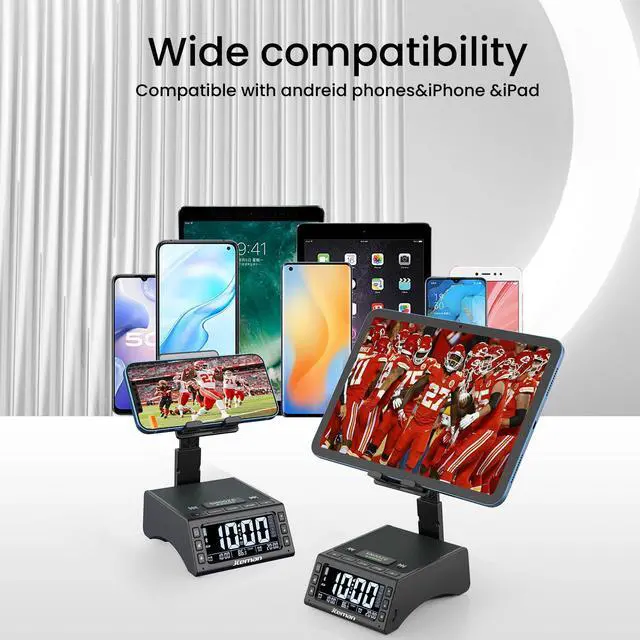 Alt view image 14 of 14 - Gifts for Men Women,Cell Phone Stand with Wireless Bluetooth Speaker,Adjustable Cool Tech Kitchen Gadgets,Unique Birthday Gift Idea for Him, Husband, BoyfriendBlack