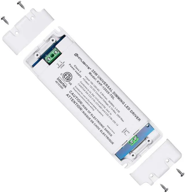Alt view image 10 of 14 - 25W Dimmable LED Driver Transformer, Power Supply 120V AC to 12V DC, Compatible with Lutron Leviton Dimmers, for LED Strip Lights, Constant Voltage LED Projects, ETL Listed