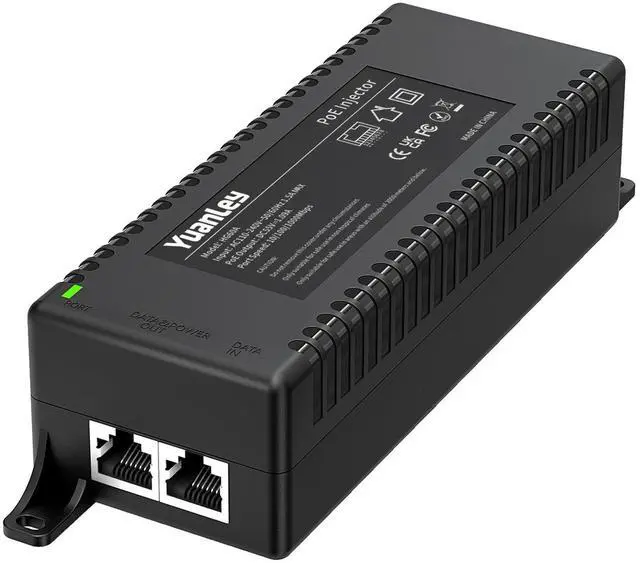 Alt view image 8 of 14 - Gigabit PoE Injector 60W, PoE++ Injector Converts Non-PoE to PoE++ Network, IEEE 802.3at/af, 10/100/1000Mbps PoE Adapter, Distances Up to 325 Feet, Plug & Play, Wall-Mounted