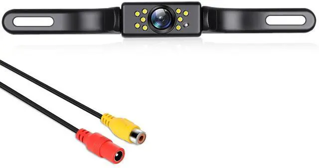 Alt view image 8 of 14 - Backup Camera, AHD 1080P Rear View License Plate Camera, Night Vision Reverse Camera with 9 LEDs, Wide Angle IP69K Waterproof Rear Camera for 12-24V Car Vehicle SUV RV