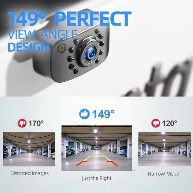 Alt view image 13 of 14 - ERT01 HD Backup Camera Rear View License Plate Reverse Camera Universal for Pickup Truck Car SUV 149 Degree Perfect Angle Night Vision IP69K Level Waterproof