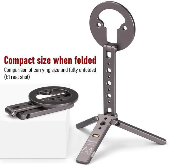 Alt view image 9 of 14 - Ultra-Compact Magnetic Tripod for iPhone | Foldable Hook Design, 20 N52 Magnets, Cold Shoe & 1/4" Screw - Phone Stand for iPhone 12-17 & MagSafe Devices