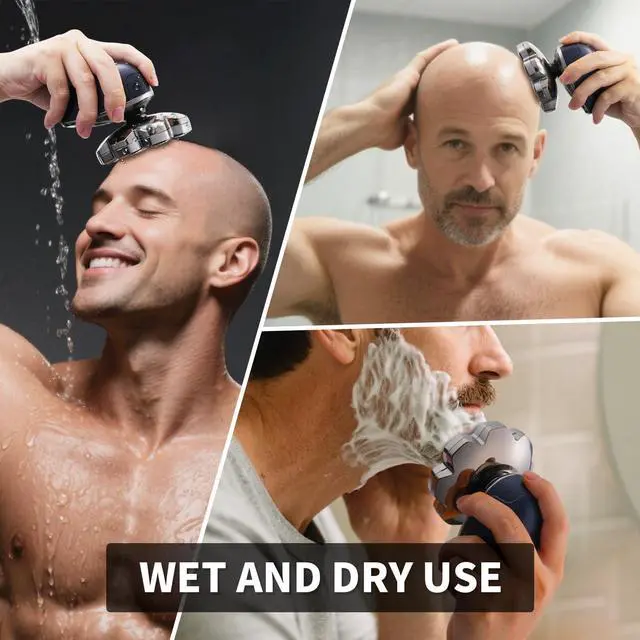 Alt view image 9 of 14 - 2025 New 9D Head Shavers for Bald Men, 5-in-1 Electric Razor Bawldy 9.0 Floating Pro Ultra Groomie Shaver IPX6 Waterproof with LCD Display Type-C Rechargeable Wet Dry Use Grooming Kit
