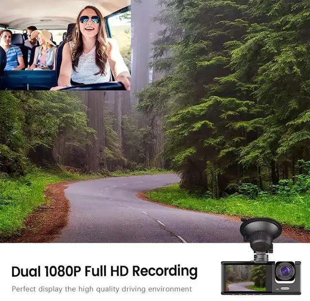 Alt view image 9 of 14 - Dash Camera for Car Security Camera Dash Cam Mini Car Recorder 2 Inch Screen Front and Inside Dual Car Cameras 1080P with WDR, Night Vision, G-Sensor Auto Lock, Loop Recording