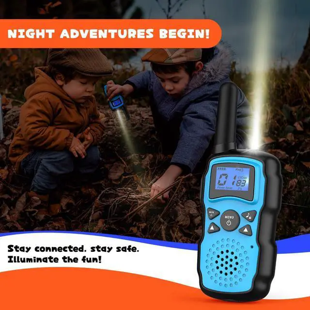 Alt view image 13 of 14 - Walkie Talkies Rechargeable for Kids Adults Long Range,Xmas Birthday Gift for Boys Girls 3 4 5 6 7 8 9 10 Year Old,Hiking Camping Gear Games Ideas Toys with Flashlight,VOX,Easy to Use 4 Pack