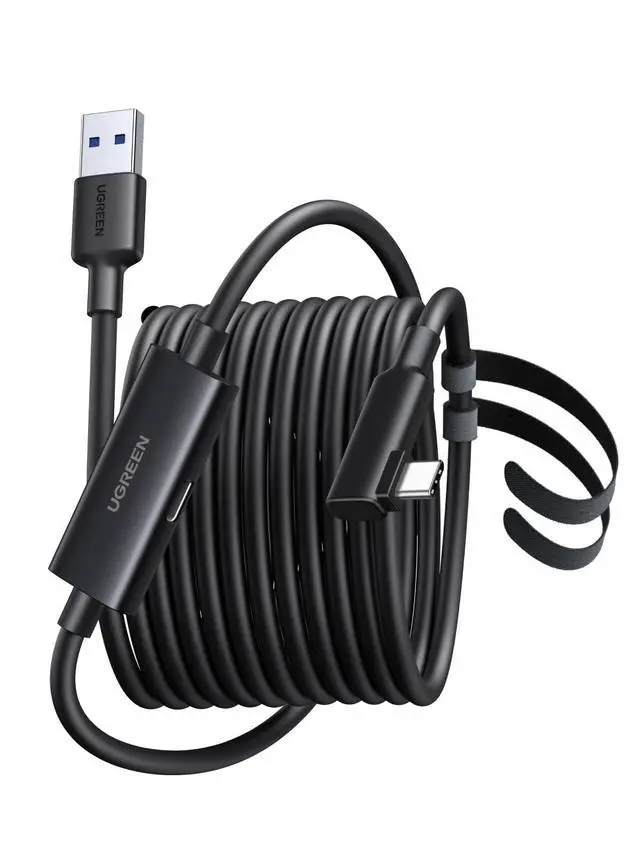 Alt view image 8 of 14 - USB 3.0 to USB-C Cable, Right Angle Cable for Oculus Quest 2/3 Link Cable for PC VR Gaming & Fast Charging, 5Gbps Data Transfer, 18W PD Power Delivery, 16FT