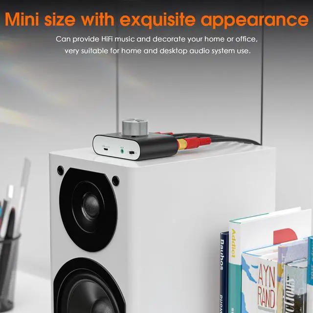 Alt view image 12 of 14 - Mini Bluetooth 5.0 Power Amplifier, Stereo Hi-Fi Digital Amp 2.0 Channel 50W×2 with AUX/USB/Bluetooth Input, Wireless Audio Receiver, PC Sound Card with Power Supply (Black)