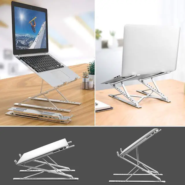 Alt view image 6 of 8 - Laptop Stand Adjustable Portable Aluminum for 10" - 17" Laptop Tablet