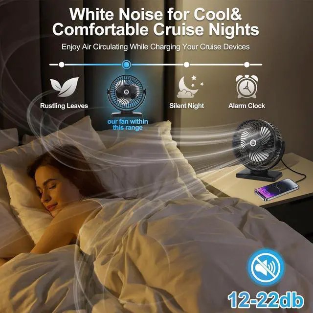 Alt view image 12 of 14 - 6 Inch Magnetic Fan 12000mAh Rechargeable Portable Fan with Strong Magnet Base, LED Light, 360° Rotation Head, Timer&Power Output, Perfect Cruise Essentials for All Major Cruises