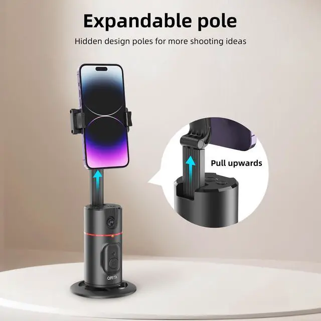 Alt view image 11 of 14 - Auto Face Tracking Phone Holder, Magnetic Face Tracking Tripod 360 Rotation with Stand & Remote, Face Body Phone Tracking Tripod, No App, Smart Shooting Camera Mount for Live Video Recording Tiktok