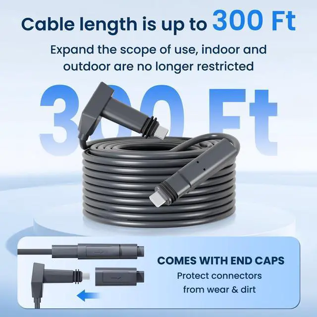 Alt view image 13 of 14 - Starlink Cable 75FT for Standard Actuated Gen 2, Starlink Replacement Cable for Rectangular Satellite V2 Waterproof Gray (75FT/23M)