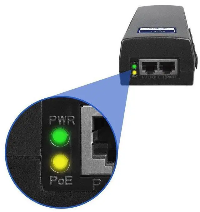 Alt view image 11 of 12 - Gigabit Power Over Ethernet PoE++ Injector | 90W | 802.3 af/at/bt | Plug & Play | up to 325 Feet