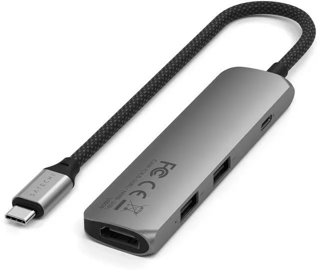 Alt view image 8 of 14 - 4 in 1 USB C Hub Multiport Adapter with HDMI 4K@60Hz, 100W PD Charging, 2X USB-A Data Ports for MacBook Air/Pro M5/M4, iPad, Windows Space Gray