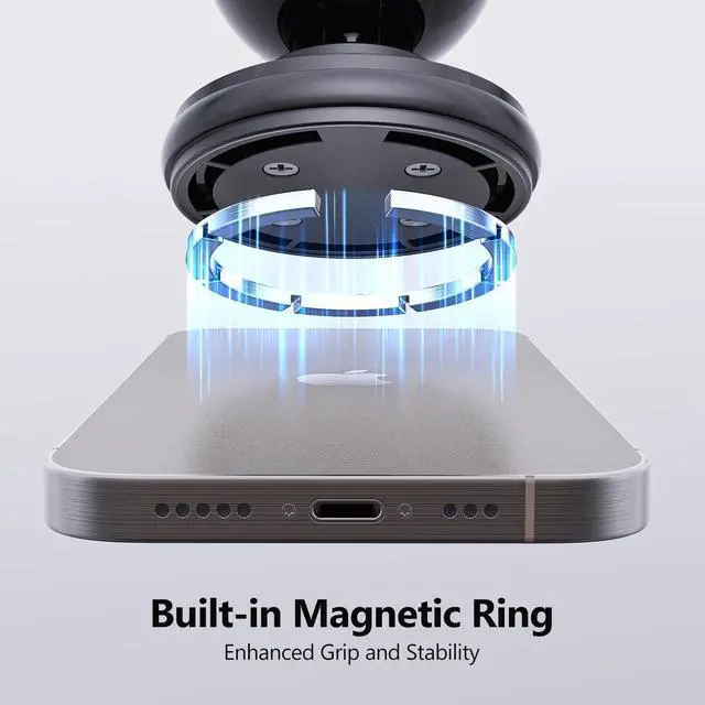 Alt view image 11 of 13 - Dual Magnetic Phone Holder for Magsafe, Strong Magnets Gym Phone Holder Mount, 360 Rotation Adjustable, Hands Free Cell Phone Holder Compatible iPhone 17 Pro Max 16 15 14 13, Magsafe Black