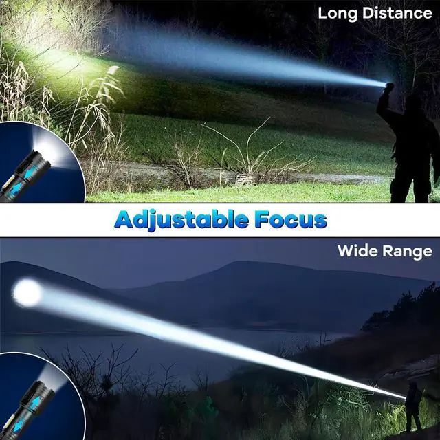 Alt view image 11 of 13 - Rechargeable Flashlights 90,000 High Lumens - 2 Pack, Super Bright Flash Light with 7 Lighting Modes, 24H Long Life Powerful Flashlight with Side Light, IPX7 Waterproof Flashlight for Camping Home