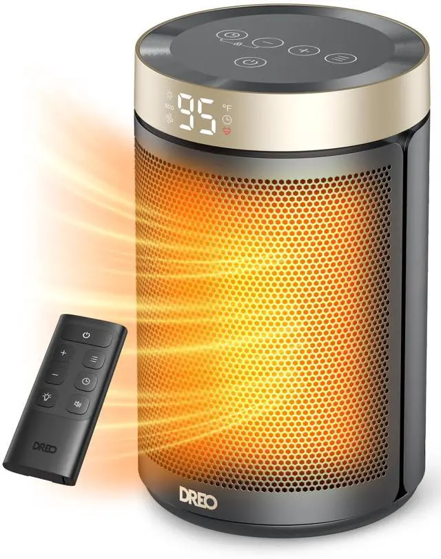 Alt view image 8 of 14 - Space Heater, Portable Electric Heaters for Indoor Use with Thermostat and Remote, 2024 Upgraded, Digital Display, 12H Timer, 5 Mode, 1500W PTC Ceramic Fast Safety Heat for Office Bedroom Home