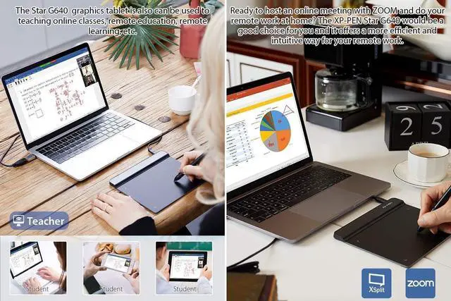 Alt view image 13 of 14 - Drawing Tablet StarG640 Digital Graphic Tablet 6x4 Inch Art Tablet with Battery-Free Stylus Pen Tablet for Mac, Windows and Chromebook (Drawing/E-Learning/Remote-Working)