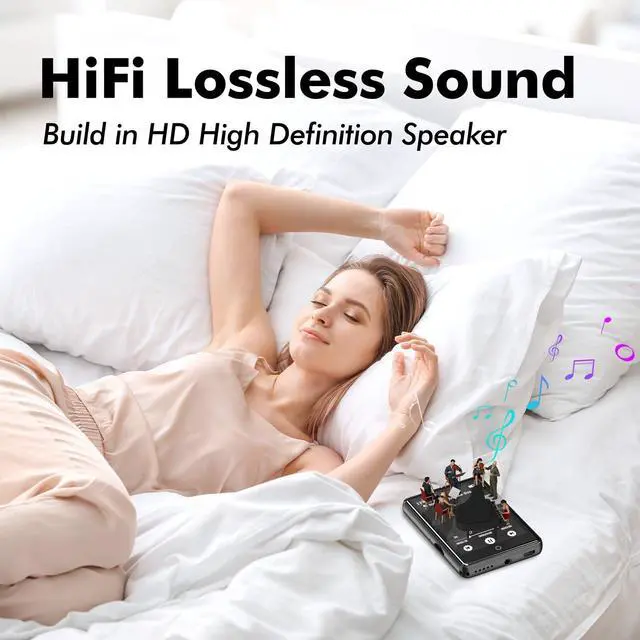 Alt view image 11 of 14 - 64GB MP3 Player with Bluetooth 5.3,Portable MP3 Player with Speaker for Kids with HiFi Lossless Sound Music,2.8 in Full Touchscreen,FM Radio,Voice Recorder,Supports Up to 128GB TF Card