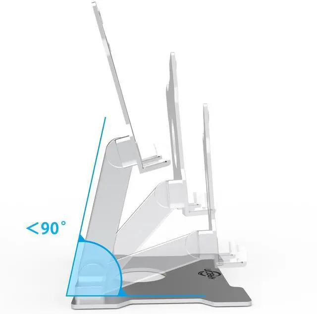 Alt view image 14 of 14 - Quality Tablet Stand,Adjustable Foldable Eye-Level Aluminum Solid Up to 15-in Tablets Holder for Microsoft Surface Series Tablets,iPad Series,Samsung Galaxy Tabs,Amazon Kindle Fire,Etc.Silver