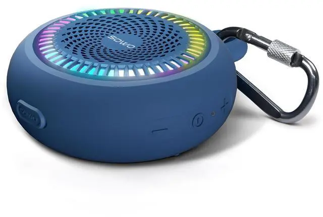 Alt view image 8 of 14 - Shower Bluetooth Speaker Waterproof - Small Portable Wireless Clip Speaker with Louder Volume and Powerful Bass - Colorful Lights and 10H Playtime - Lightweight for Camping,Kayak,Boat - Blue
