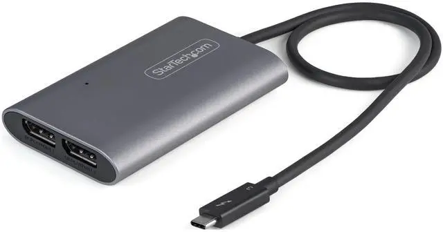 Alt view image 6 of 10 - Thunderbolt to Dual DisplayPort Adapter DP 1.4, Dual 4K 60Hz Thunderbolt to DP Converter, 2X Monitor Video Display Adapter, Mac & Windows