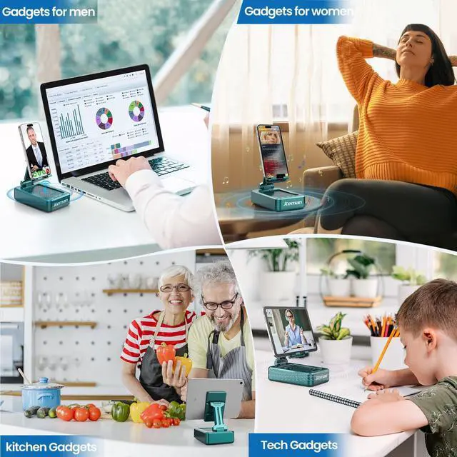 Alt view image 10 of 14 - Cell Phone Stand with Wireless Bluetooth Speakers,Angle Adjustable Strong Pedestal Phone Stand for Desk,HD Sound and Bass Bluetooth Speaker Compatible with All Mobile Phones(Green)