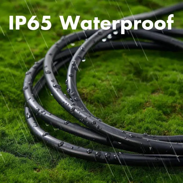 Alt view image 11 of 14 - 30ft Black Outdoor Extension Cord Waterproof, UL Listed, 16/3 SJTW Heavy Duty 3 Prong, 16 Gauge 13A Power Cord Ideal for Indoor Outdoor Lights, Appliances, and Lawn