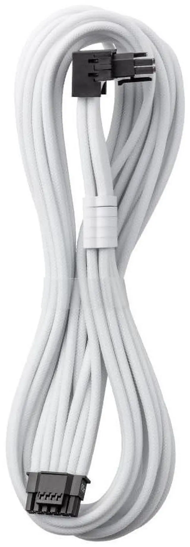 Alt view image 6 of 10 - Universal Pro ModMesh Sleeved 12V-2x6 12VHPWR 90° StealthSense Direct PCIe Cable (Variant B, White)