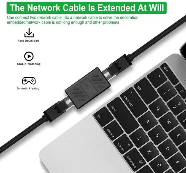 Alt view image 12 of 14 - RJ45 Coupler, Ethernet Connectors, Hielded in-Line Coupler for Cat7/Cat6/Cat5e/Cat5 Ethernet Cable Extender Connector - Female to Female (Black-30 Pack)