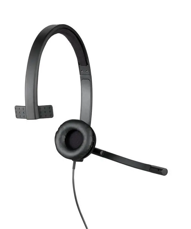 Alt view image 5 of 6 - H570e Wired Headset, Mono Headphones with Noise-Cancelling Microphone, USB, In-Line Controls with Mute Button, Indicator LED, PC/Mac/Laptop - Black