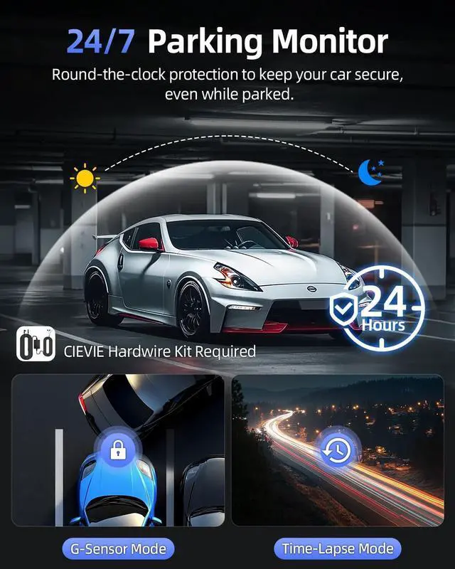 Alt view image 12 of 14 - 4K Dash Cam Front and Rear, 64GB SD Card, 1.5 IPS Display Car Camera, 5Ghz WiFi+App Control, Night Vision, 24H Parking Mode, G-Sensor, WDR, 170° Wide Angle, 4K+1080P Dual Dash Camera for Cars