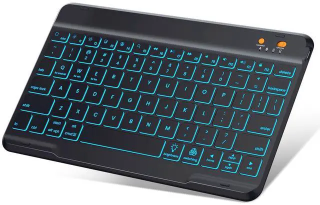 Alt view image 9 of 17 - Keyboard case for iPad 5th/6th Generation 2017/2018, 9.7 Inch iPad Air 2 Case, Removable Wireless Backlit Detachable Keyboard, Folio Smart Cover(Black)