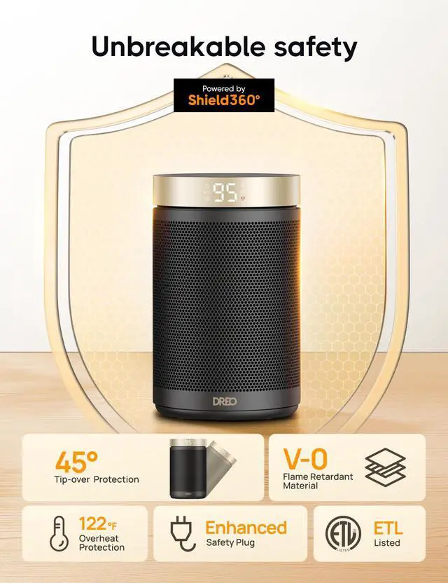 Alt view image 12 of 14 - Space Heater, Portable Electric Heaters for Indoor Use with Thermostat and Remote, 2024 Upgraded, Digital Display, 12H Timer, 5 Mode, 1500W PTC Ceramic Fast Safety Heat for Office Bedroom Home