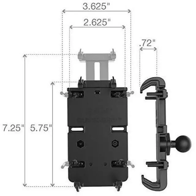 Alt view image 11 of 12 - Quick-Grip XL Phone Holder with Ball RAM-HOL-PD4-238AU with B Size 1" Ball