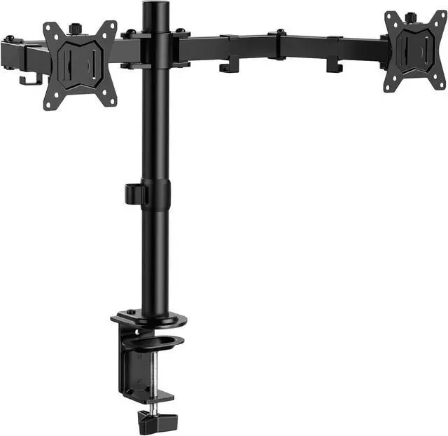 Alt view image 8 of 14 - Dual Monitor Stand, Heavy Duty Adjustable Monitor Desk Mount for 2 Screens up to 32 Inches, Fully Adjustable Height, Tilt, Swivel, Rotate, Supports 17.6 lbs per Monitor Arm, Easy Installation