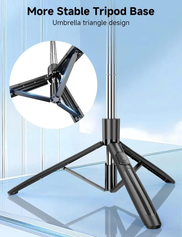 Alt view image 9 of 14 - 66" Auto Face Tracking Tripod for iPhone, 360° Rotation Face Body Phone Tripod Stand with Remote, Smart Shooting Holder Camera Selfie Stick for TikTok Vlog Video Recording, Gesture Control, No App