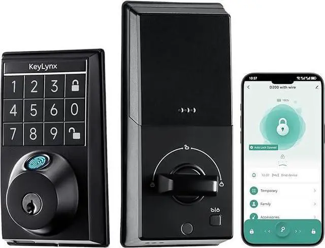 Alt view image 8 of 14 - 4-in-1 Smart Door Lock with APP Control, Fingerprint Door Locks with Keypad Deadbolt, Keyless Entry Door Lock with Auto-Locking, 16-Month Battery Life Deadbolt Lock, Easy Installation