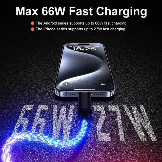 Alt view image 11 of 14 - Car Carplay Cable for iPhone 15 16 17 Pro Max/Plus, 3ft RGB Light Up USB A to Type C Charger Cable LED Colorful Gradual USB C Fast Charging Cord for iPhone, iPad Pro/Air/Mini, Samsung, HTC, LG More
