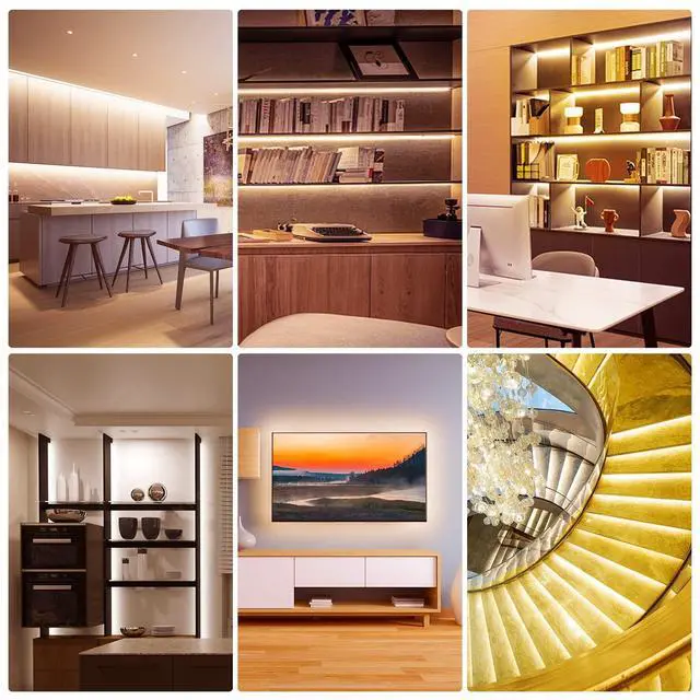 Alt view image 13 of 14 - Under Cabinet Lights, 6 PCS Under Cabinet Lighting with Remote, Dimmable LED Strip Lights for Bedroom, LED Lights for Kitchen Cabinet, Counter Shelf 2700K-6500K Warm to Daylight White, 9.8ft