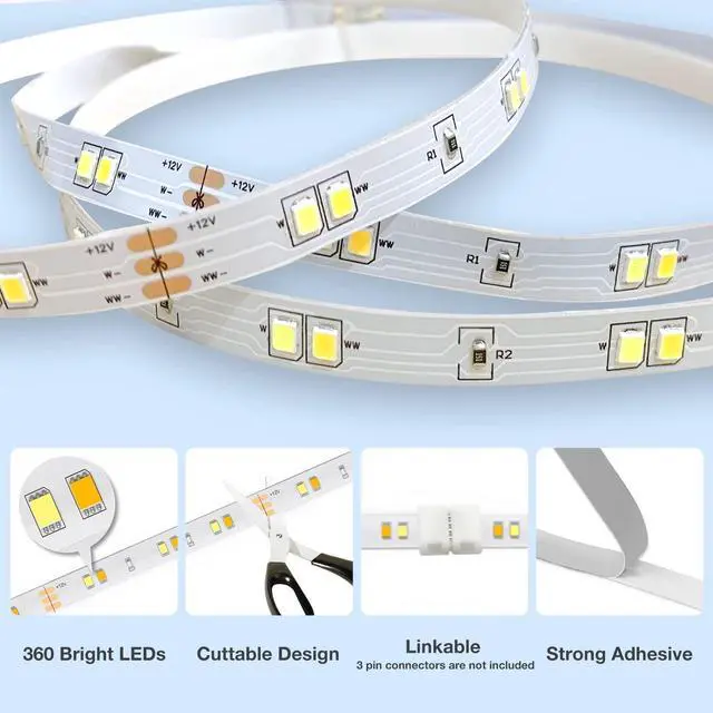 Alt view image 14 of 14 - Under Cabinet Lights, 6 PCS Under Cabinet Lighting with Remote, Dimmable LED Strip Lights for Bedroom, LED Lights for Kitchen Cabinet, Counter Shelf 2700K-6500K Warm to Daylight White, 9.8ft