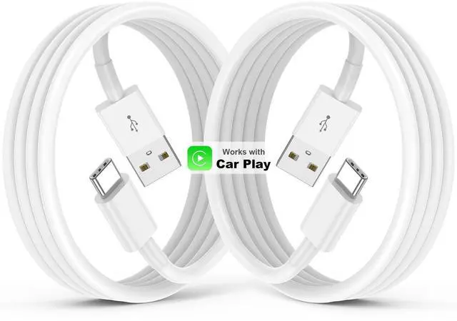 Alt view image 8 of 14 - USB to USB C Cable for iPhone 17/16/15 Car Charger,2Pack 3ft Carplay Cord Fast Charging for iPhone 17/16/15 Air Plus Pro Max,iPad Pro Air(White)
