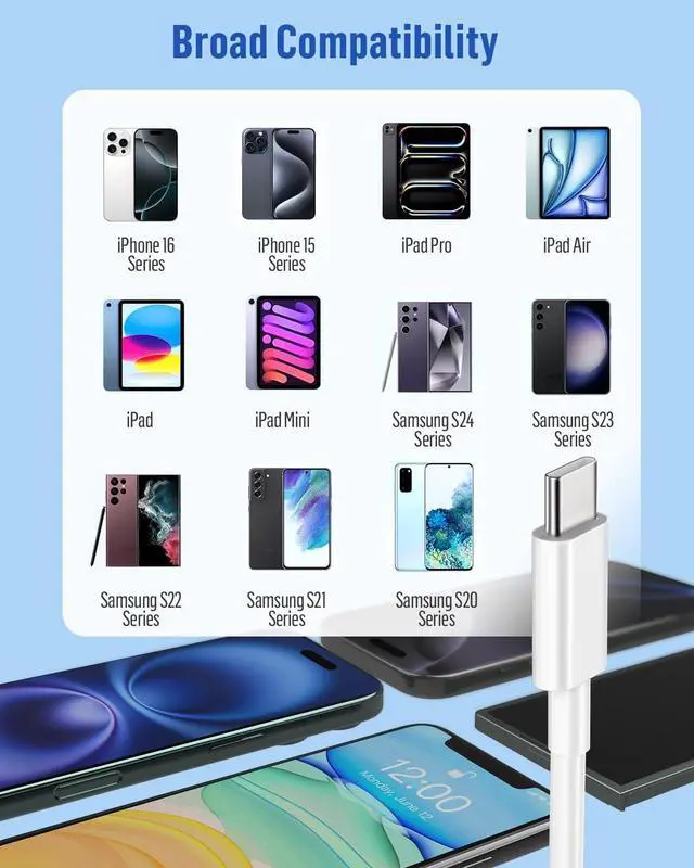 Alt view image 10 of 14 - Car Carplay Cable for iPhone 17 Charger Cord, 2Pack USB to USB C Cable 3FT for iPhone 16 17 Pro/Pro Max, iPad 10/11th Gen, Air 4/5th Gen, mini 7/6