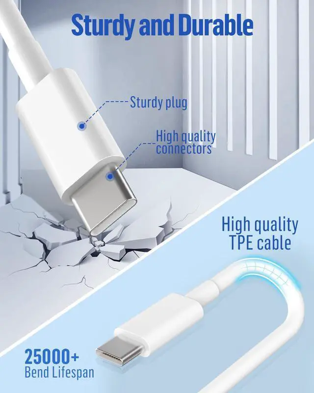 Alt view image 12 of 14 - Car Carplay Cable for iPhone 17 Charger Cord, 2Pack USB to USB C Cable 3FT for iPhone 16 17 Pro/Pro Max, iPad 10/11th Gen, Air 4/5th Gen, mini 7/6