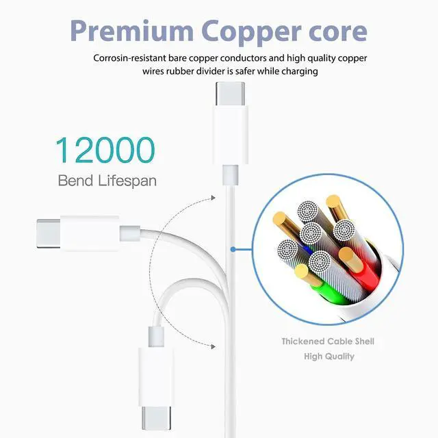 Alt view image 9 of 10 - 2 Pack 6FT Car Carplay Cable Data Cord for iPhone 17 Air/16E 16 Plus 15 Pro MaxiPad Pro 13 11, iPad Air USB A to USB Type C Charger Charging,Samsung Galaxy Tab A7 A8 A9 S10+ S9 S8 Note 10 S10,LG,MOTO