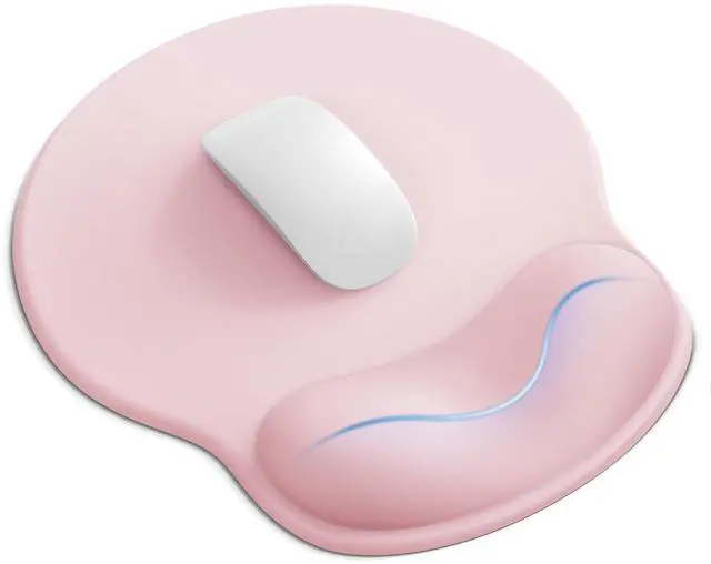 Alt view image 8 of 14 - Mouse Pad with Wrist Rest, Ergonomic Mouse Pads for Desk, Office Non-Slip Mousepad with Gel Wrist Support(Light Pink, 10.6''L x 9''W)