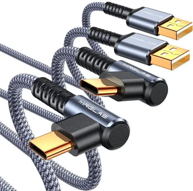 Alt view image 8 of 14 - Car Carplay Cable for iPhone 17 16 15 Pro Max Air, Fast Charging Braided Right Angle Gold-Plated USB A to USB C Car Charger Cord for Samsung Note20 and More (3.3FT+3.3FT, Grey)